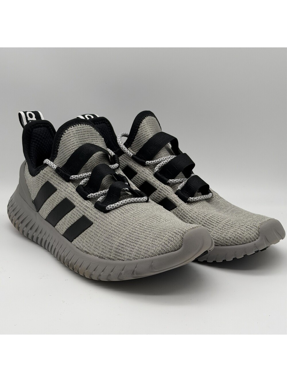 adidas Kaptir Mens Size 8.5 Metal Grey Black Running Shoes Sneakers EG3782